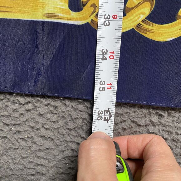 Vintage Chanel 31 Rue Cambon Paris Silk Scarf Navy & Gold Chain Link Design - Picture 5 of 11